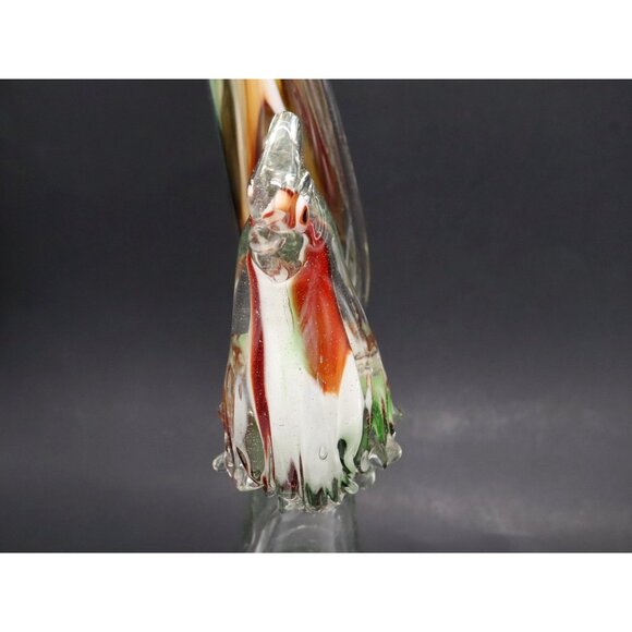 Vintage Hand Blown Art Glass Roadrunner or Pheasant 18" Tall Colorful - Picture 10 of 16